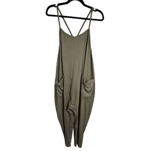 Halara Olive Green Ankle Length Casual Loose Tapered Jumpsuit Med NWT